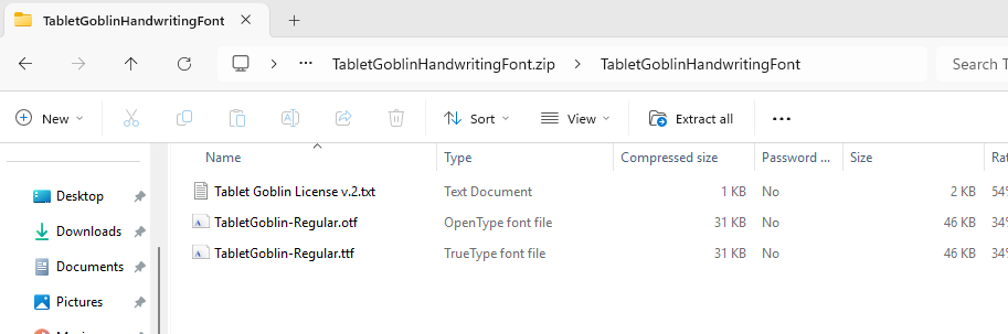 Tablet Goblin Handwriting Font